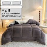 Luxurious Solid Color Fluffy Comforter - Triple-insulated, Hypoallergenic Down Alternative Filling - Velvety Fluffy Surface for Year-round Warmth - Premium Sherpa Texture - Perfect for Autumn, Winter, and Seasonal Transitions - Available in Twin, Full, Qu