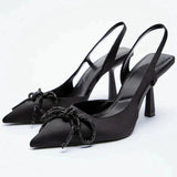 kamames ZAR Woman 2022 Shoes Spring Summer New Fashion Pointed Toe Black High Heels Sandals Slippers Women Luxury Brand Plus Size 41