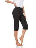 Versatile Women's Stretch Capris - Comfy Pockets, Flexible Fit for Office, Golf & Yoga