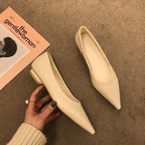 kamames Single Shoes Women's Autumn Princess Shoes Tip Shallow Mouth Really Soft Leather Low Heel Grandma Shoes Professional Flat Soles Show Thin Ladle Shoes