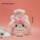 [Authorized]1PC Officially Licensed By Sanrio Hot Water Bottle Girls Cute Water-filled Hand Warmer 33.8 Fluid Ounces Plush Cover Removable And Washable