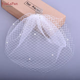 kamames YouLaPan VA01 Double layer White Birdcage veil Brides Luxury wedding accessories Beaded Birdcage Veil, Blusher Veil,Short Veil