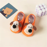 Baby Boy's Toddler Shoes Socks Cute Dog 3d Decor, Baby Floor Socks Soft Soled Warm Thick Non-slip Socks For Autumn And Winter