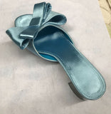 real silk butterfly-knot slippers woman fashion brand design mules shoes summer riband bow knot slides woman flip flops