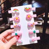 10PCS/Set New Girls Cute Cartoon Ice Cream Unicorn Hair Clips Kids Lovely Hairpins Headband Barrettes Fashion Hair Accessories