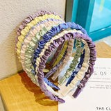 2021 New Women Girls Sweet Colorful Folds Bubble Simple Hairbands Sweet Headband Hair Hoops Hair Band Fashion Hair Accessories