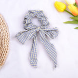 Women Streamers Scrunchies Polka Dot Floral Print Elastic Bow Hair Rope Girls Hair Ties Korean Sweet Hair Accessories Headwear