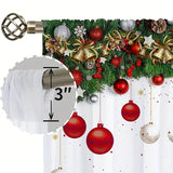 1pc Vibrant Red Balloon Christmas Printed Rod Pocket Curtain - Window Sheer Curtain for Living Room, Study, Bedroom, Office - Festive Home Decoration, Easy Care, Light Blocking, Thermal Insulation