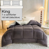 Luxurious Solid Color Fluffy Comforter - Triple-insulated, Hypoallergenic Down Alternative Filling - Velvety Fluffy Surface for Year-round Warmth - Premium Sherpa Texture - Perfect for Autumn, Winter, and Seasonal Transitions - Available in Twin, Full, Qu