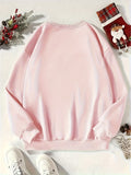 Merry & Bright Sequin Christmas Sweatshirt for Women - Casual Crew Neck Pullover with Festive Lettering, Soft Cotton Blend, Machine Washable