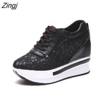 kamames Summer New Lace Breathable Sneakers Women Shoes Comfortable Casual Woman Platform Wedge Shoes