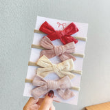 4Pcs/Set Soft Nylon Baby Girl Headband Bowknot Newborn Headbands Elastic Hair Bands Infant Turban Headwear Kids Hair Accessories