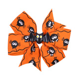 3.4 inchs Halloween Decoration Grosgrain Ribbon Hair Bows For Baby Girls Ghost Pumpkin Pinwheel Hair Clips Hair Accessories