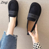 kamames New Ladies Flat Shoes Casual Shoes Non-Slip Driving Shoes Leather Comfortable Flat Shoes Black Brown