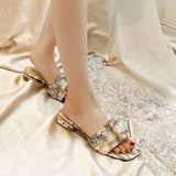 kamames kamames With Cool Slippers Women Wear Fashion Flat Out Women's Rhinestone Shoes Drag A Word Drag 2023 New Summer