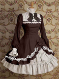 kamames Japanese Style Women Gothic Cosplay Dresses High Waist Contrast-Color Ruffled Sweet Lolita Dress Kawaii Clothing