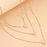 3-Layer Necklace With Rhinestone Pendants - Heart, Star, And Teardrop, Perfect For Holidays And Everyday Wear - Retro & Chic Style