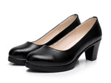 GKTINOO Genuine Leather shoes Women Pointed Toe Pumps Sapato feminino High Heels Shallow Fashion Black Work Shoe Plus Size 33-43