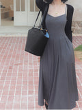 kamames New Elegant Spaghetti Strap Midi Dress Women Sexy Casual Party Fashion Clothing