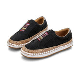 kamames kamames Single Shoes Women 2023 Summer New Flat Ribbon Set Foot Spell Color Large Size Women's Shoes