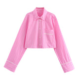 kamames New Rolled-Edged Poplin Shirt Rolling-Edged Pajamas Style Pants Set