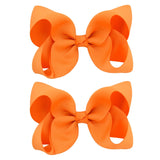 2Pcs/lot 4'' Cute Solid Grosgrain Ribbon Bowknot Hair Clips For Girls Handmade Hairpins Barrettes Headwear Kids Hair Accessories