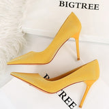 BIGTREE Shoes Women Pumps Gradient Color Matching Shoes High Heels Fashion Office Shoes Stiletto Heels Ladies Shoes Plus Size 43