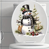 1pc Exquisite Christmas Snowman Toilet Sticker, Tasteless Waterproof Material, Home Wall Decoration Supplies, Beautiful Room Decoration Accessory