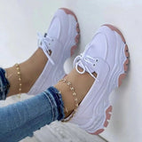 kamames Single Shoes For Women's 2023 Spring And Autumn New Round-Head, Thick-Soled, Low-Heeled, Flat-Soled Leisure Sports Shoes