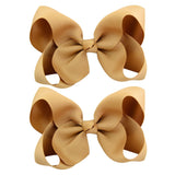 2Pcs/lot 4'' Cute Solid Grosgrain Ribbon Bowknot Hair Clips For Girls Handmade Hairpins Barrettes Headwear Kids Hair Accessories