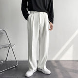 kamames Classic Solid Color Trousers Feel All Kinds Of Men's Casual Pants Live Pleated Spring And Autumn Loose Trousers Korean Version Business