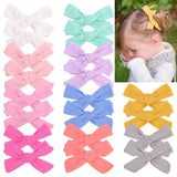 2020 Lovely Baby Solid Hair Bows With Clip Bowknot Hair Clips Headwear Children Cute Cotton Hairpins Barrettes Hair Accessories