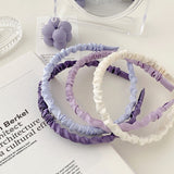 2021 New Women Girls Sweet Colorful Folds Bubble Simple Hairbands Sweet Headband Hair Hoops Hair Band Fashion Hair Accessories