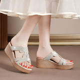 kamames Heels For Women Wearing Slippers, Thick Soles, Water Drill Sandals, Summer Flat Soles, Roman Shoes, Small People, Heightened Sandals.
