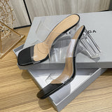 kamames kamames High Heel Women's Shoes 2023 New Spring And Summer Open Toe Thick Heel Crystal With Versatile Sandals Fashion Heel