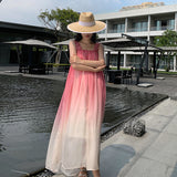 kamames kamames Dress Seaside Pink Sling Chiffon Dress Super Fairy Big Skirt