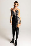 kamames Porsha Diamonate Strapless Maxi Bandage Dress