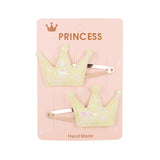 2Pcs/set Glitter Cartoon Cartoon Love Heart Crown Hair Clips For Girls Handmade Hairpins Boutique Barrette Kids Hair Accessories