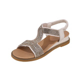 kamames kamames Women 2023 Summer Rhinestone Women's Shoes Women's Shoes Low Heel Women's Flat Sandals