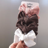 4 Pcs/set Cotton Linen Plaid Bowknot Hair Clips For Cute Girls Floral Handmade Hairpins Barrettes Headwear Kids Hair Accessories