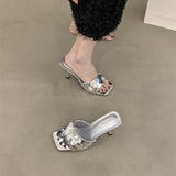 kamames kamames Summer 2024 Niche Premium Sandals With One-Line Sequined High-Heeled Sandals For Women's Shoes