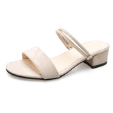 kamames kamames Korean Sandals Women's 2023 New Thick Heels Sandals And Slippers One Shoe And Two Open-Toed Women's Shoes