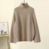 kamames Winter Warm Knitted Suit Women Long Sleeve Half Turtleneck Knitting Sweater And Wide Leg Pants Sets Outer Wear Loose Set