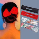 New Women Elegant Solid Print Bun Maruko DIY Hairstyle Making Hold Long Tools Bow Headband Hairbands Fashion Hair Accessories