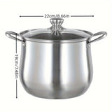 Extra-Tall Stainless Steel Soup Pot - Large Capacity, Thickened for Durability, Perfect for Cooking, Steaming & Brewing - Compatible with Electric & Gas Stoves