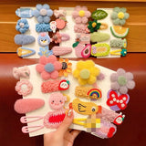 8PCS/Set New Girls Cute Cartoon Plush Flower Hairpins Children Beautiful Hair Clips Barrettes Hairgrips Fashion Hair Accessories