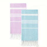 Buy 1 Get 1 Free, total of 2 pcs Luxury Oversized Turkish Beach Towels - Ultra-Absorbent, Quick-Dry, Sand-Repellent, Lightweight, Compact, and Soft Cotton Pool Towels for Swim Cover-Up, Travel, and Beach Essentials - Prewashed for Softness and Easy Care