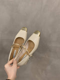 kamames Thick-Heeled Square Head Mary Jane Single Women's Shoes 2024 New Spring And Autumn Fragrant Style Evening Shoes