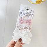 4Pcs/set New Printed Bowknot Hair Clips For Cute Girls Lace Handmade Hairpins Boutique Barrettes Headwear Kids Hair Accessories