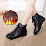 GKTINOO Shoes Women Winter Warm Fur Ankle Boots Genuine Leather Boots Women Casual Shoes Female Boots Woman 2021 Waterproof